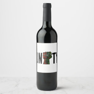 Etiqueta Para Botella De Vino orgullo negro bandera panafricana verde rojo puño 