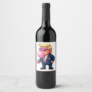 Etiqueta Para Botella De Vino Orgulloso Maga Trump Pixel Presidente Día de Inaug