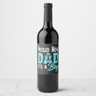 Etiqueta Para Botella De Vino Orgulloso nuevo papá es un chico que revela que pa