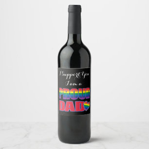 Etiqueta Para Botella De Vino Orgulloso padre de un niño gay