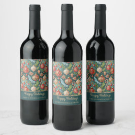 Etiqueta Para Botella De Vino Ornamentos de vacaciones