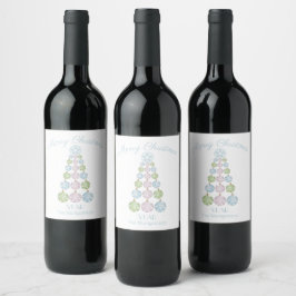 Etiqueta Para Botella De Vino Ornamentos modernos de pastel de árbol de Navidad