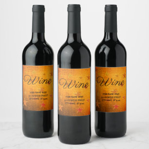 Etiqueta Para Botella De Vino Oro de aspecto vintage usado, personalizado