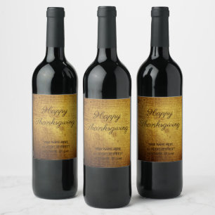 Etiqueta Para Botella De Vino Oro de aspecto vintage utilizado, personalizado