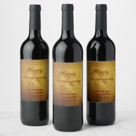 Etiqueta Para Botella De Vino Oro de aspecto vintage utilizado, personalizado