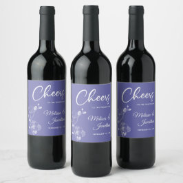 Etiqueta Para Botella De Vino Orquídea delicada anima boda morada personalizada