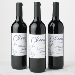 Etiqueta Para Botella De Vino Orquídea delicada anima boda morada personalizada