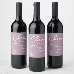 Etiqueta Para Botella De Vino Orquídea delicada anima boda personalizada púrpura