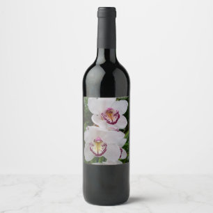 Etiqueta Para Botella De Vino Orquídeas Blancas Hermosas Flores Tropicales
