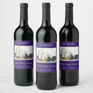 Etiqueta Para Botella De Vino Oso Polar (Ursus Maritimus), Cuadrupias de Audubon