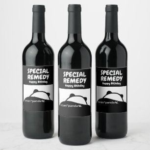 Etiqueta Para Botella De Vino ossan*panda de oso remedio especial