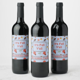 Etiqueta Para Botella De Vino Otoño