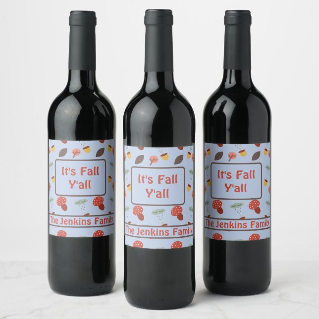 Etiqueta Para Botella De Vino Otoño (Botellas)
