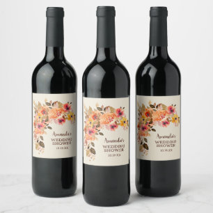 Etiqueta Para Botella De Vino Otoño Cañón Floral