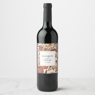 Etiqueta Para Botella De Vino Otoño de terracota personalizado