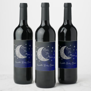 Etiqueta Para Botella De Vino Over The Moon Baby Shower