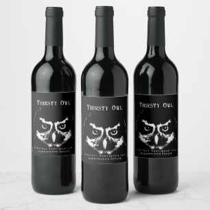 Etiqueta Para Botella De Vino Owl Art Personalizado Wine Labels