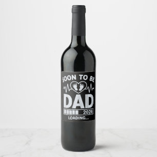 Etiqueta Para Botella De Vino Padre Pronto a Ser 2026 Anuncio de Embarazo en Car