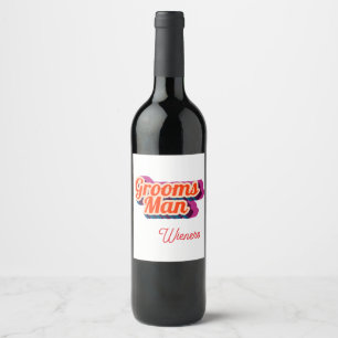 Etiqueta Para Botella De Vino Padrino de Boda Boda Personalizada Estilo Script