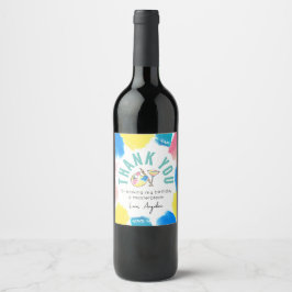 Etiqueta Para Botella De Vino Paint and Sip Birthday Wine Party Favorito Gracias
