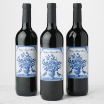 Pájaros azules Delft elegancia floral campestre fr