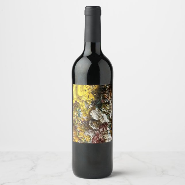 Etiqueta Para Botella De Vino Paleta del artista #1 (Anverso)