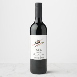Etiqueta Para Botella De Vino Palillos para rollos de sushi favor de sake