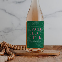 Etiqueta Para Botella De Vino Palm tropical colorida moderna deja a la bachiller