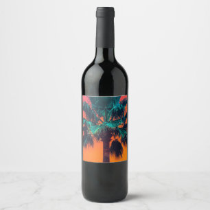 Etiqueta Para Botella De Vino palmas