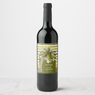 Etiqueta Para Botella De Vino Palmera