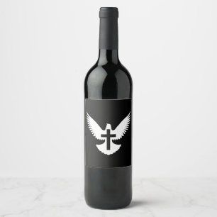 Etiqueta Para Botella De Vino Paloma con la cruz