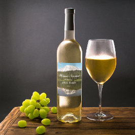 Etiqueta Para Botella De Vino Panorama de reflexión de los lagos de montaña pers