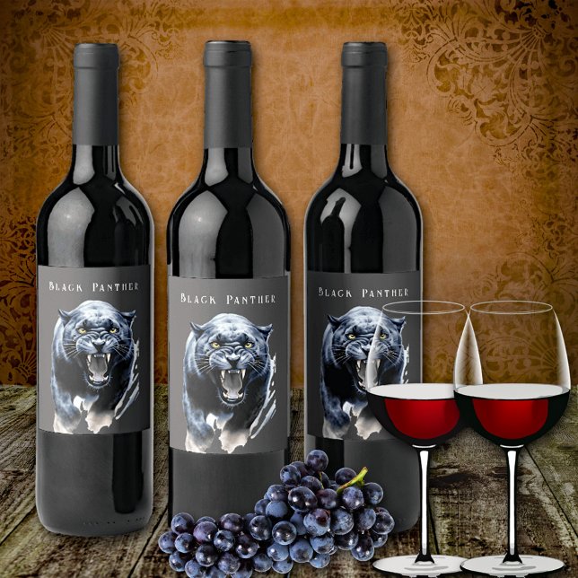 Etiqueta Para Botella De Vino Pantera negra (Subido por el creador)