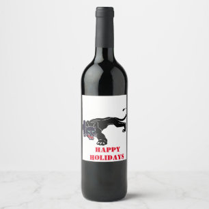 Etiqueta Para Botella De Vino Pantera negra