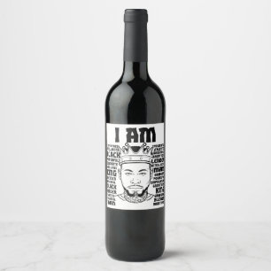 Etiqueta Para Botella De Vino Papá negro Melanin hombre cristiano fiel hermano b