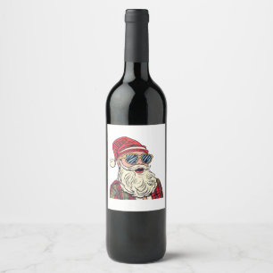 Etiqueta Para Botella De Vino Papá Noel - Divertido