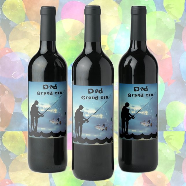Etiqueta Para Botella De Vino Papá pescador (Subido por el creador)