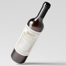 Etiqueta Para Botella De Vino Papi Hechos Nutricionales Día del Padre