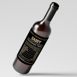 Etiqueta Para Botella De Vino Papi Hechos Nutricionales Etiqueta de Vino del Día