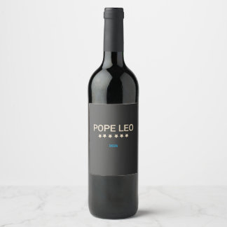 Etiqueta Para Botella De Vino papst Leo text mit Sternen team