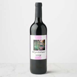 Etiqueta Para Botella De Vino Par color de agua rosa morado padre hijo papá agre