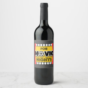 Etiqueta Para Botella De Vino Para noches de película