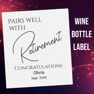 Etiqueta Para Botella De Vino Parar bien con la jubilación