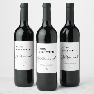 Etiqueta Para Botella De Vino Pareja Bien Con Etiqueta De Vino De Jubilación