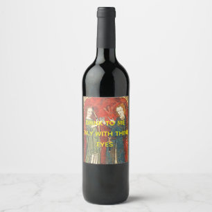 Etiqueta Para Botella De Vino Pareja medieval de San Valentín