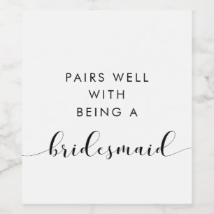 Etiqueta Para Botella De Vino Parejas elegantes y una dama de honor