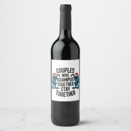 Etiqueta Para Botella De Vino Parejas Que Krampus Juntas Permanecen Juntas NAVID