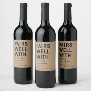 Etiqueta Para Botella De Vino Pares divertidos con etiqueta de vino de aprendiza
