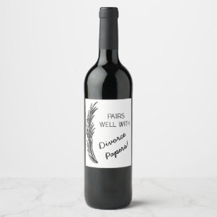 Etiqueta Para Botella De Vino Pares Editables Van Bien Con Papeles De Divorcio