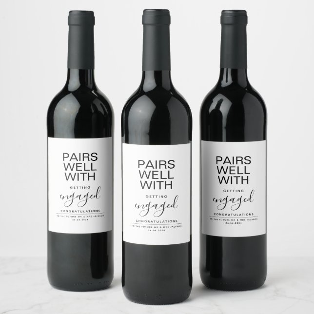 Etiqueta Para Botella De Vino Pares simples con personalidad (Botellas)